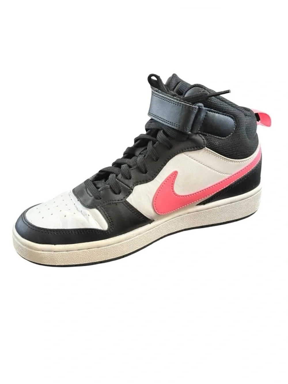 Nike Kids' Court Borough Mid 2 Pink Black White Size 7Y Youth
